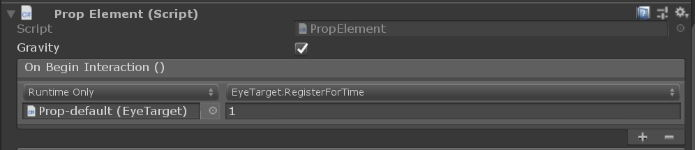 Prop with temporary eye target