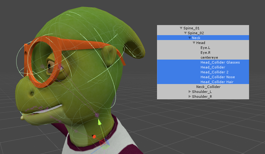 Colliders - head setup