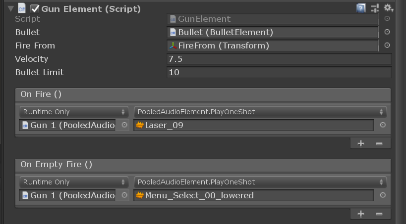GunElement component