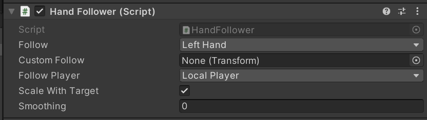 HandFollower component