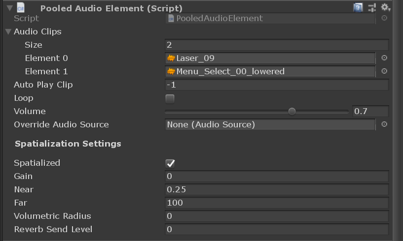 Flipside Creator Tools - PooledAudioElement Component