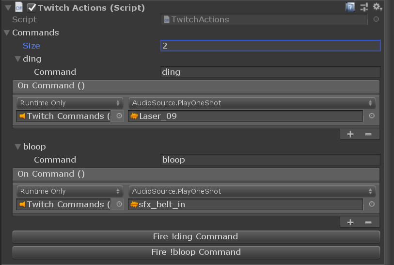 TwitchActions component