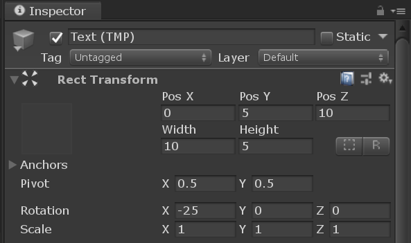 Scoreboard text settings